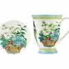 Gabby Malpas Jardin Mug & Coaster Set 300ML Orchid Gift Boxed