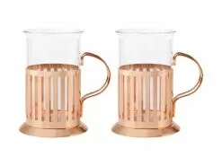 Blend Colombia Glass With Frame 250ML Set Of 2 Rose Gold Gift Boxed