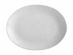 Dune Oval Platter 36x27cm White Gift Boxed