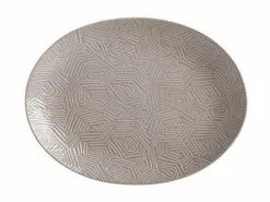 Dune Oval Platter 36x27cm Taupe Gift Boxed