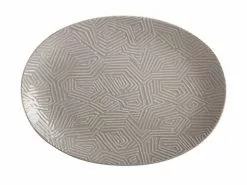 Dune Oval Platter 41x30cm Taupe Gift Boxed