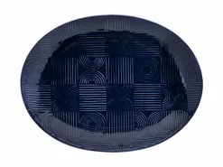 Arc Oval Platter 36x27cm Indigo Blue Gift Boxed