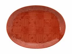 Arc Oval Platter 41x30cm Terracotta Gift Boxed