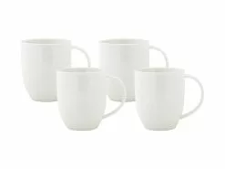 White Basics Diamonds Coupe Mug 370ML Set Of 4 Gift Boxed