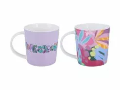Kasey Rainbow Be Fierce Mug Set Of 2 380ML Courageous Gift Boxed -Tea & Coffee Sales dx1282 side 1
