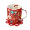 Kasey Rainbow Sparkly Season Mug 350ML & Coaster Set Red Gift Boxed