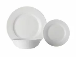 White Basics European Rim Dinner Set 12 Piece -Tea & Coffee Sales fx0142 1
