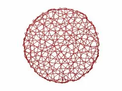 Glitz Lace Round Placemat 33cm Red