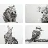 Marini Ferlazzo Animals Of Australia Cork Back Placemat 34x26.5cm Set Of 4 Gift Boxed