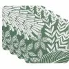 Island Cork Back Coaster 10.5cm Set Of 4 Green Gift Boxed