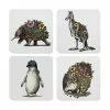 Marini Ferlazzo Australian Families Cork Back Coaster 10.5cm Set Of 4 Gift Boxed