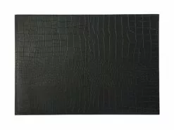 Table Accents Leather Look Alligator Placemat 43x30cm Black