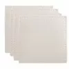 Table Accents Leather Look Cowhide Coaster 10x10cm Set Of 4 Ivory