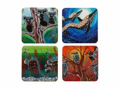 Melanie Hava Journeys Cork Back Coaster 10.5cm Set Of 4 Assorted Gift Boxed