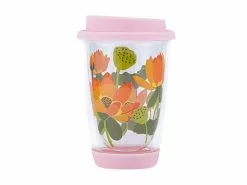 Royal Botanic Gardens Victoria Lotus Double Wall Glass Mug 380ML Pink Gift Boxed