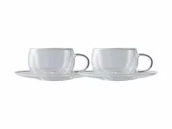 Blend Double Wall Cup & Saucer 80ML Set Of 2 Gift Boxed