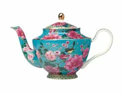 Teas & C's Silk Road Teapot With Infuser 1L Aqua Gift Boxed