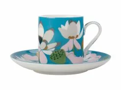 Royal Botanic Gardens Victoria Lotus Demi Cup & Saucer 100ML Aqua Gift Boxed