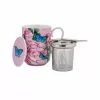 Gabby Malpas Posey Mug With Infuser 340ML Cabbage Roses Gift Boxed