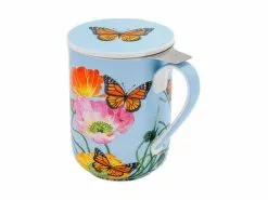 Gabby Malpas Posey Mug With Infuser 340ML Field Of Poppies Gift Boxed -Tea & Coffee Sales hv0324 a2