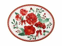 Mistletoe Oval Platter 38x30cm Gift Boxed