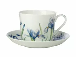 Katherine Castle Floriade Breakfast Cup & Saucer 480ML Irises Gift Boxed