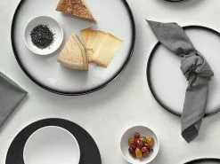 Caviar Granite High Rim Plate 21cm -Tea & Coffee Sales maxwell williams caviar granite black white auw19 2 1