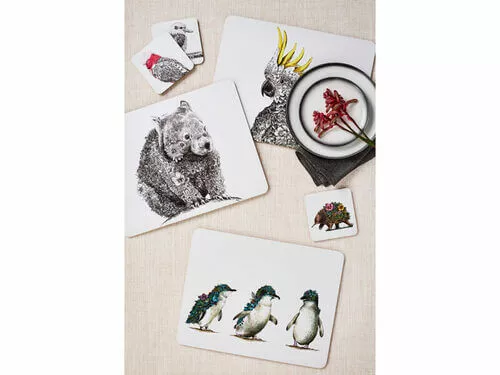 Marini Ferlazzo Birds Of Australia Cork Back Coaster 10.5cm Set Of 4 Gift Boxed 2 Marini Ferlazzo Birds Of Australia Cork Back Coaster 10.5cm Set Of 4 Gift Boxed - Image 2